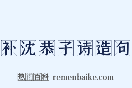 补沈恭子诗造句是什么意思的图片